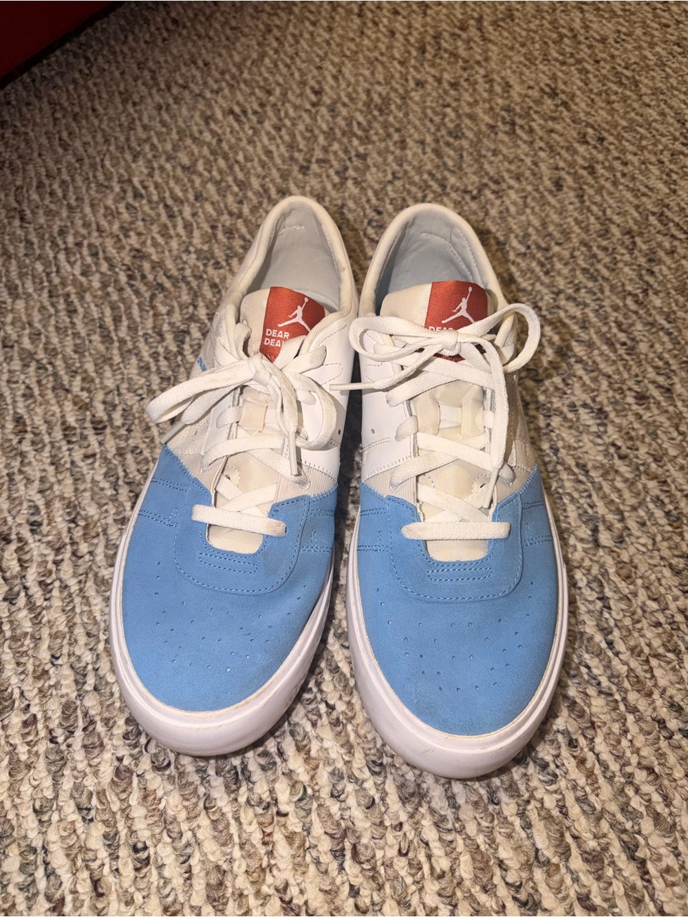 Jordan x Dear Dean Low-Top Sneakers in Sky Blue and White